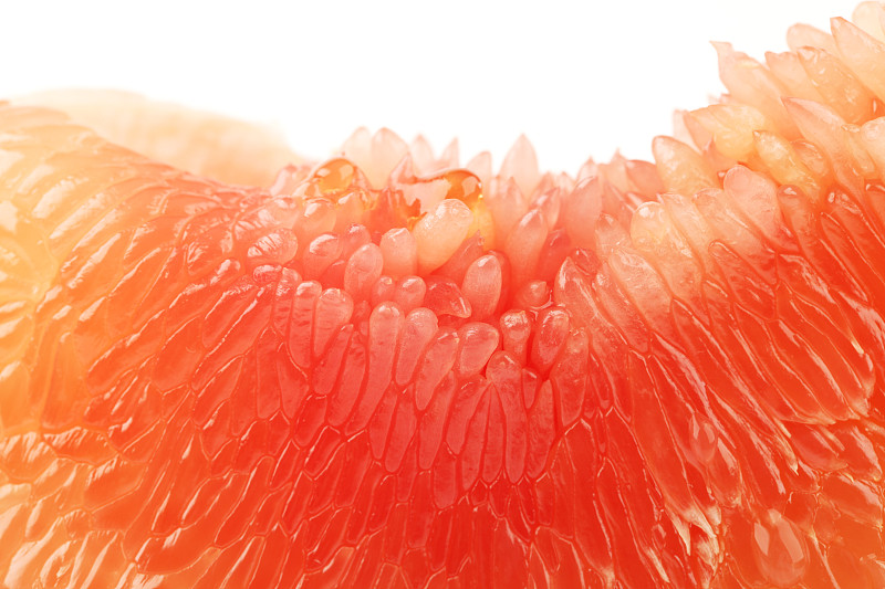 白色背景,红宝石葡萄柚,清新,水平画幅,水果,维生素,身体部位,特写,肉