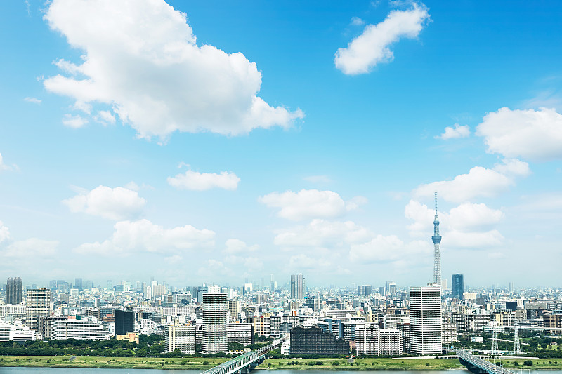 东京,城市,地形,东京天空树,天空,办公楼外观,摩天大楼,高大的,高处