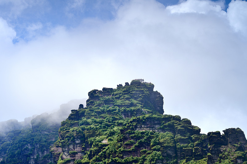 山脉,梵净山,名声,拼块地形,贵州省,陡峭,丘陵起伏地形,峡谷,大量物体,纪念碑