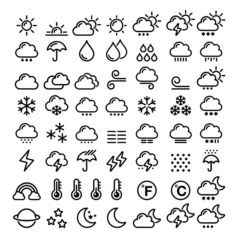 风,雪,雾,彩虹,天气,日光,气象学家,雨,兽群,计算机图标