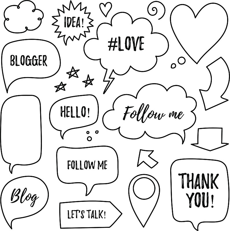 标签,想法,对话气泡框,矢量,博客,计算机图标,短语,演讲,爱,跟随