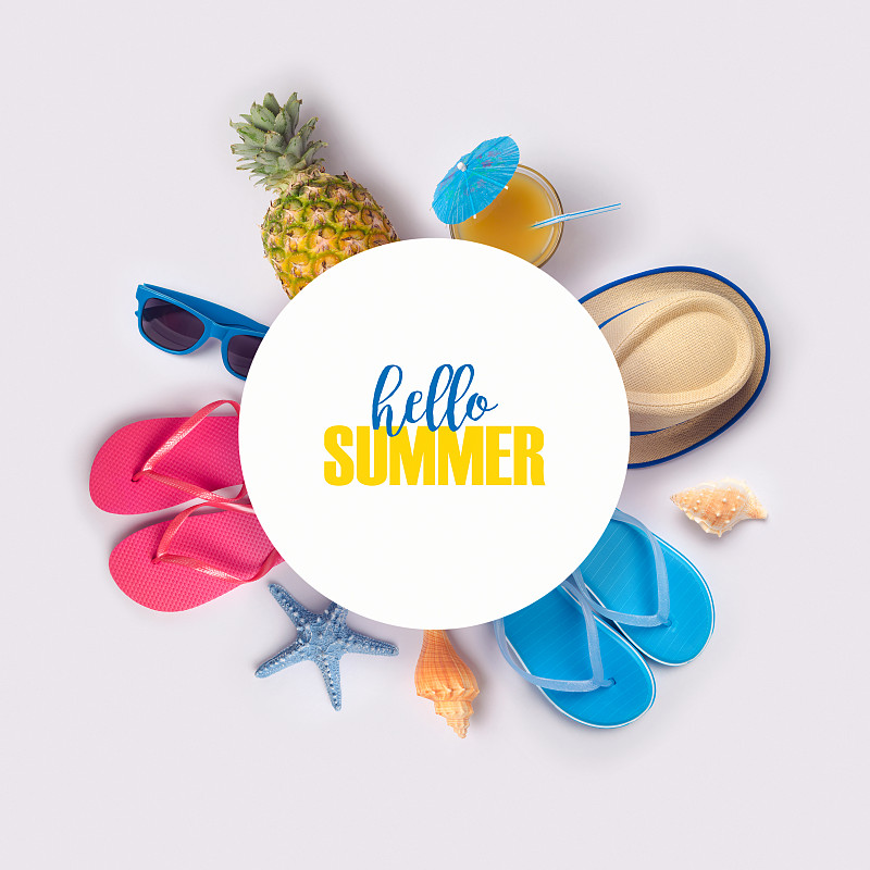 果汁,夏天,凉拖鞋,菠萝,白色背景,背景,在上面,鸡尾酒,看风景,度假