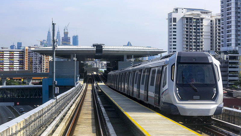 马来西亚,火车,通勤者,未来,单轨电车,水平画幅,铁轨轨道,旅行者,户外,吉隆坡