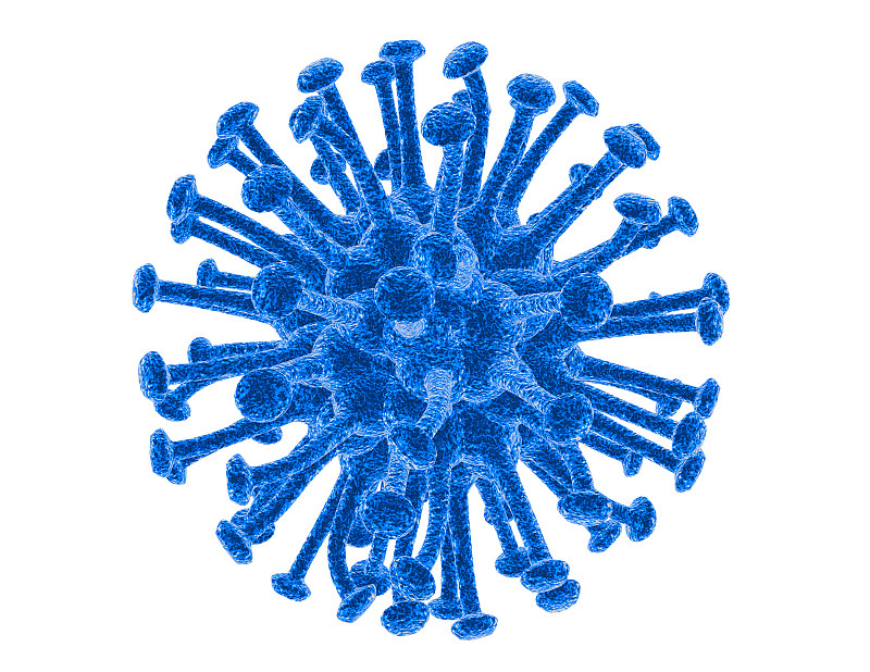 病毒,蓝色,绘画插图,三维图形,分离着色,白色,模型,癌细胞,传染病,艾滋病病毒