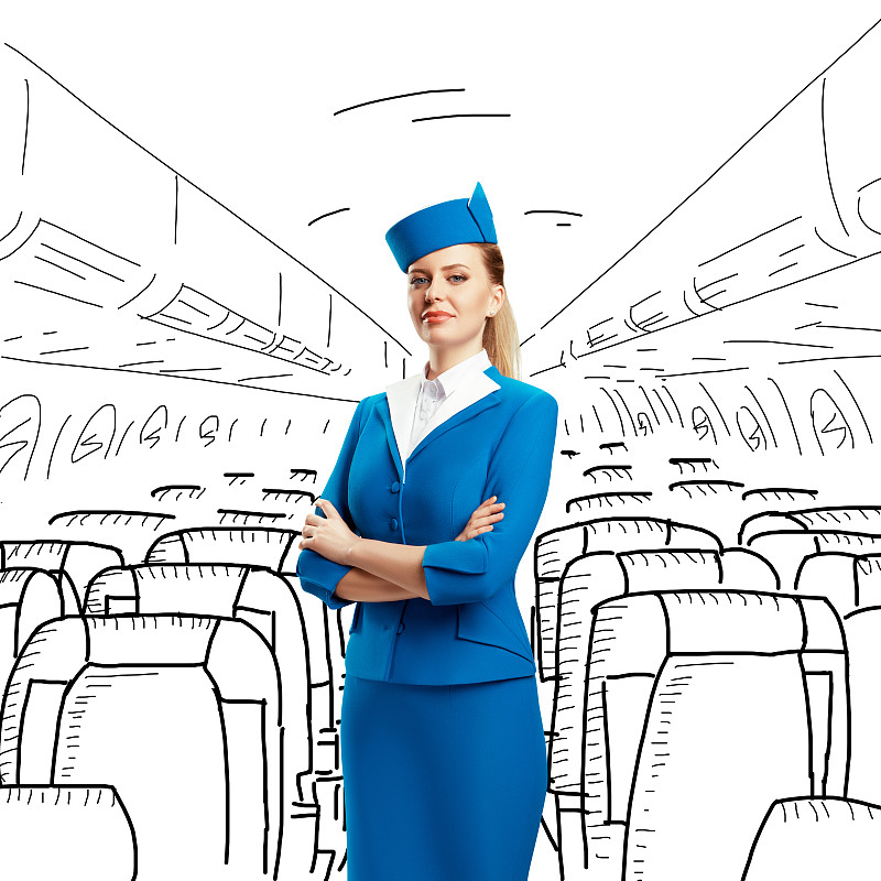 机舱乘务员,个性,美人,制服,行李,白人,商业金融和工业,成年的,乘客,衣领