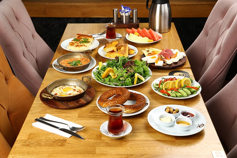 早餐,食物的样式,方便食品,意大利腊肠,红肉,橙汁,熟的,反差,火腿,自助餐