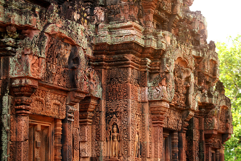 班特斯雷寺,寺庙,远古的,印度教,雕刻物,高棉文明,暹粒,吴哥窟,纪念碑,艺术