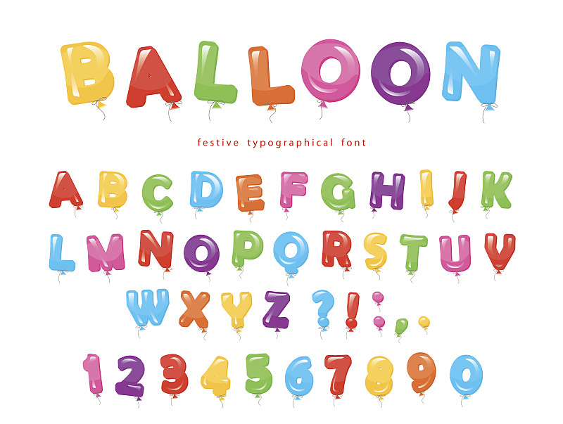 气球,生日,字体,闪亮的,庆生会,数字,文字,字母表次序,色彩鲜艳,庆祝