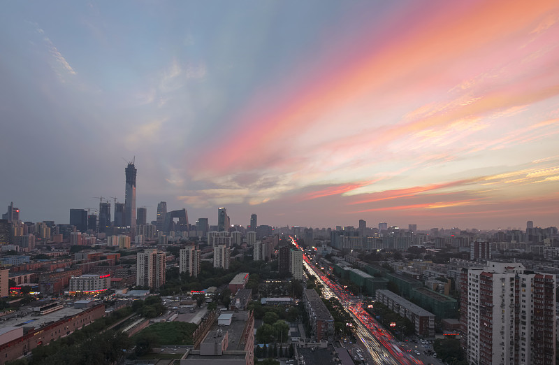 北京,夜晚,都市风景,cbd,建筑外部,从南路,朝阳区,当地著名景点,高大的,金融和经济