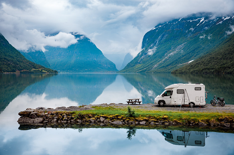 挪威,旅途,家庭,汽车,自然,露营车,地形,旅游目的地,旅行,度假