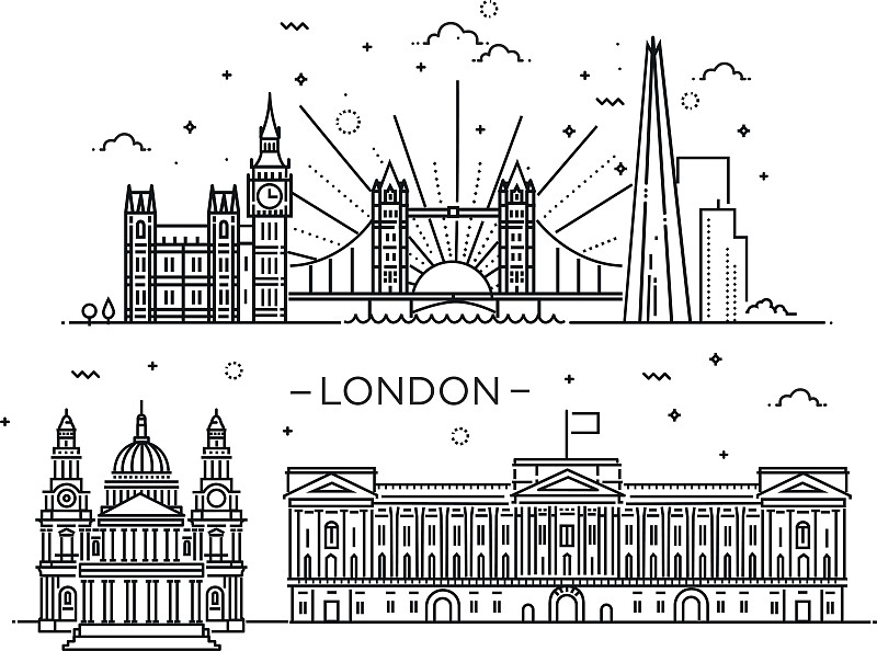 城市,伦敦,直的,艺术,水平画幅,无人,绘画插图,符号,城市扩张