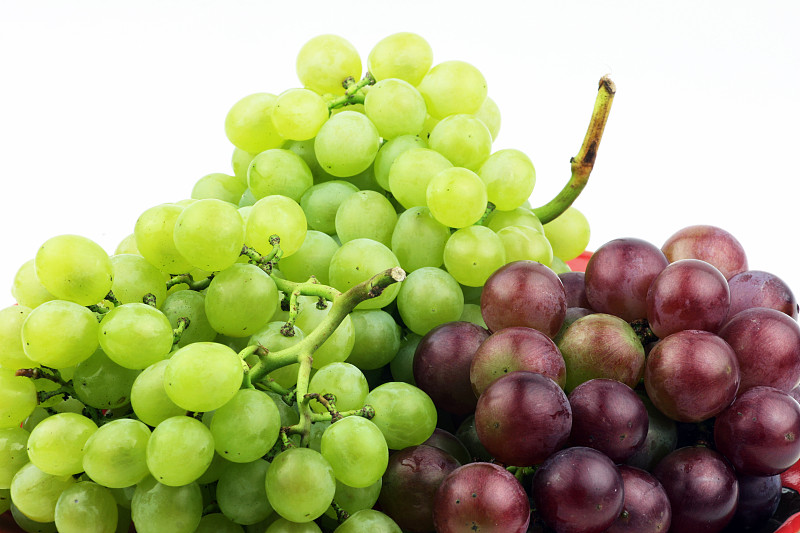 白色背景,葡萄,分离着色,白葡萄,水平画幅,绿色,水果,无人,背景分离,黑色
