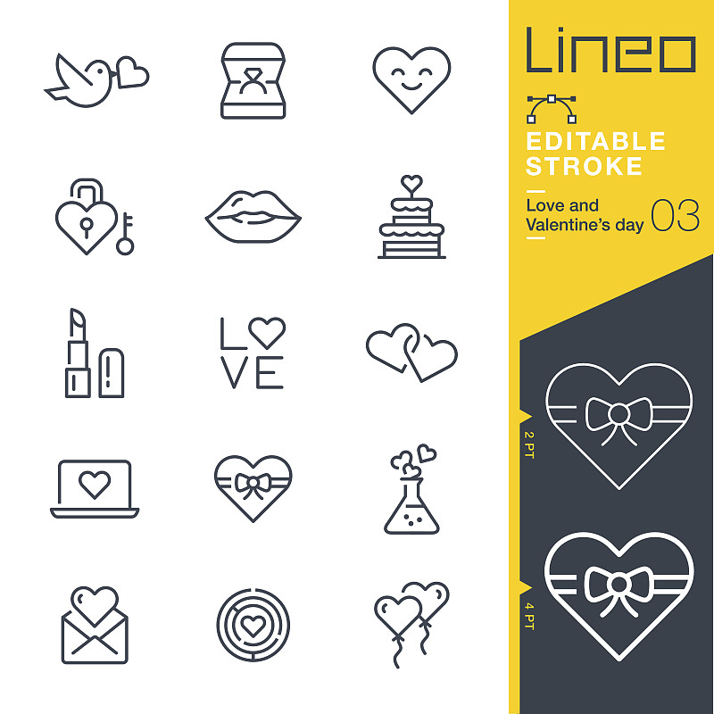 Lineo,Editable,Stroke,-,Love,and,Valentine’s,day,line,icons