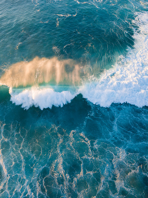 波浪,垂直画幅,水,美,无人,巨大的,早晨,户外,无人机,大洋洲