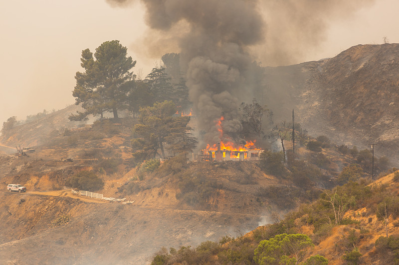 森林火灾,洛杉矶县,加利福尼亚,建筑结构,鲔鱼,纵火罪,火球,地狱火,拆毁的,篝火