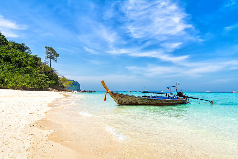 海滩,风景,船,美,传统,安达曼海,泰国,自然美,创造力,寇派德岛屿