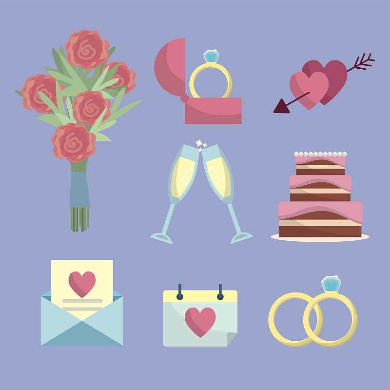 典礼,新婚,人造物,葡萄酒,美,消息,绘画插图,蛋糕,订婚戒指,箭头符号