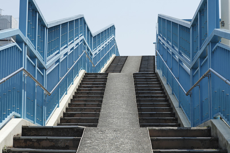 人行桥,台阶楼梯,水平画幅,无人,日本,交通,户外,桥,横越,建筑结构