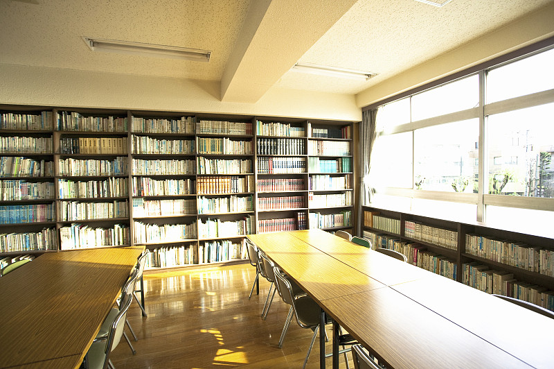 图书馆,窗户,水平画幅,无人,日本,早晨,光,知识,室内,学校