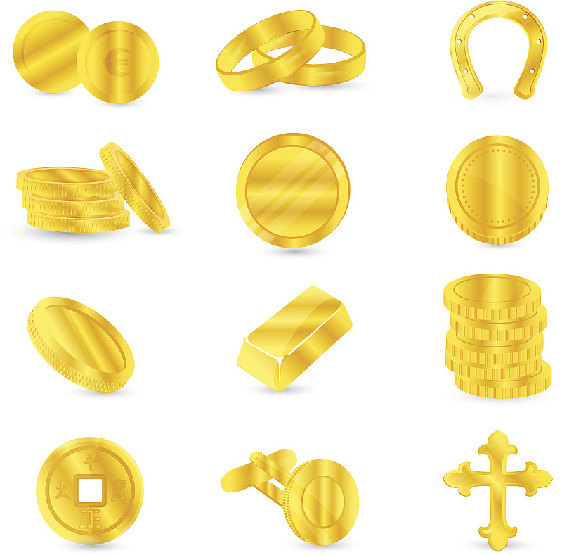 珠宝,黄金,个人随身用品,组物体,绘画插图,图形界面,想法,白色,技术