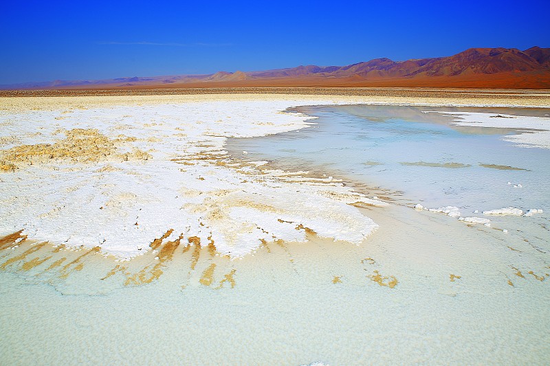 Lagunas,escondidas,of,Baltinache,–,Hidden,blue,salt,lakes,of,Baltinache,and,Atacama,salar,flats,-,Turquoise,salt,lakes,mirrored,reflection,and,Idyllic,Atacama,Desert,,Volcanic,landscape,panorama,–,San,Pedro,de,Atacama,,Chile,,Bolívia,and,Argentina,border