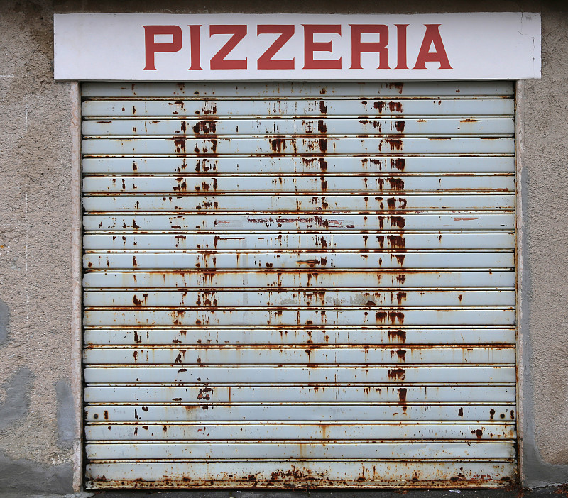 大门,文字,关闭的,披萨店,标志,博洛尼亚,水平画幅,巨大的,佛罗伦萨,百叶窗