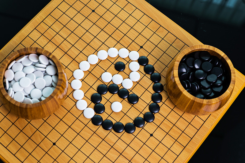 棋盘游戏,围棋,阴阳符,国际象棋,禅宗,留白,灵性,休闲活动,水平画幅,高视角