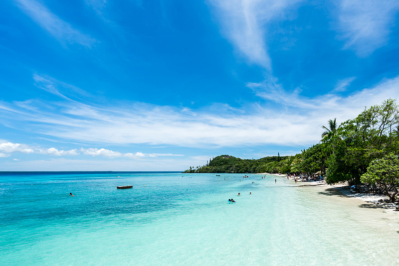 海滩,lifou,island,水,天空,美,度假胜地,水平画幅,沙子,椰子,旅行者