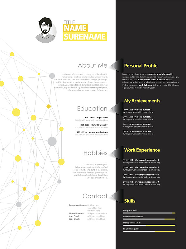 模板,创造力,简历,垂直画幅,绘画插图,仪表板,时间轴,书页,摇滚乐,文档