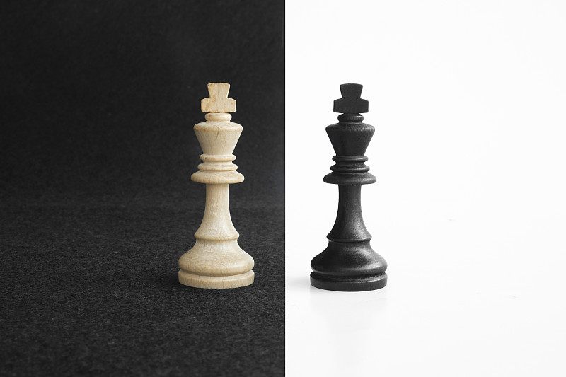 国际象棋,反差,接力赛,一对,白色背景,黑色,留白,水平画幅,无人,会议