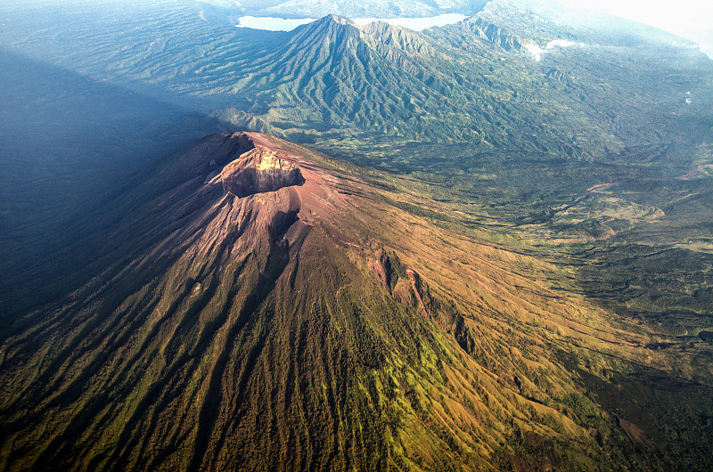 巴厘岛,阿贡火山,水平画幅,橙色,卡兰葛森地区,无人,火山地形,户外,巴杜尔山,火山