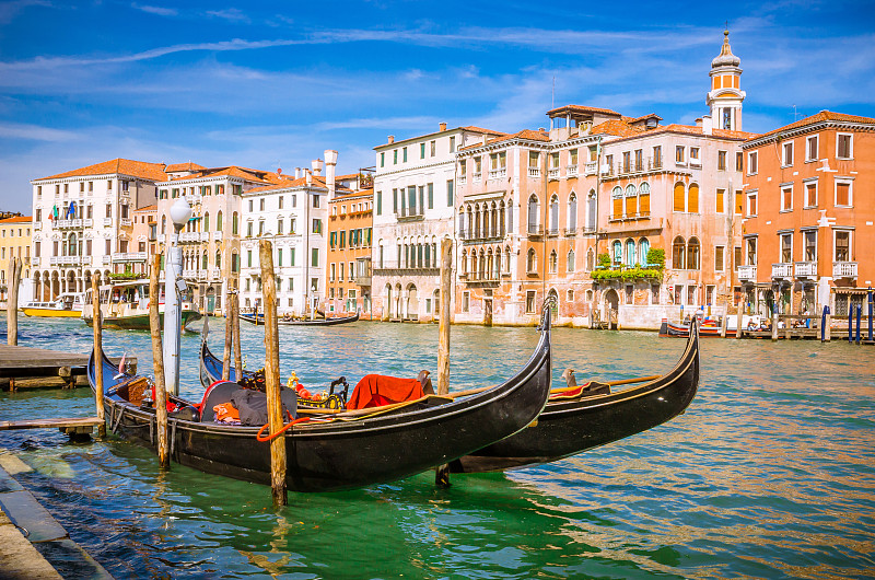 全景,意大利,大运河,威尼斯,名声,船夫,雷雅托桥,圣马可街区,运河,浪漫