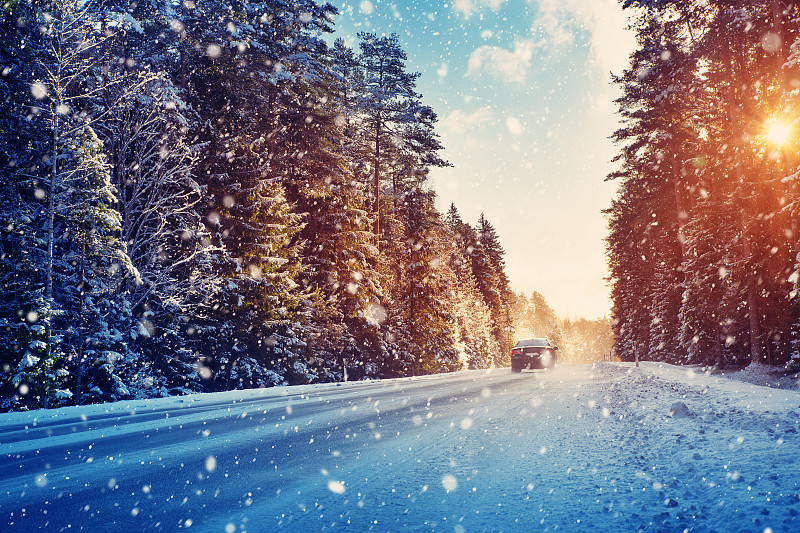 汽车,冬天,路,轮胎,气候,周末活动,旅途,风险,沥青,云景
