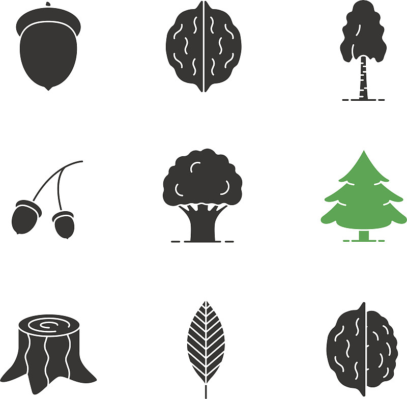 符号,伐木搬运业,公园,坚果,水平画幅,绘画插图,木材,胡桃木,植物,商业金融和工业