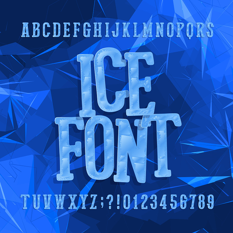 字母,数字,字体,抽象,文字,冰,蓝色背景,档案,雪,绘画插图