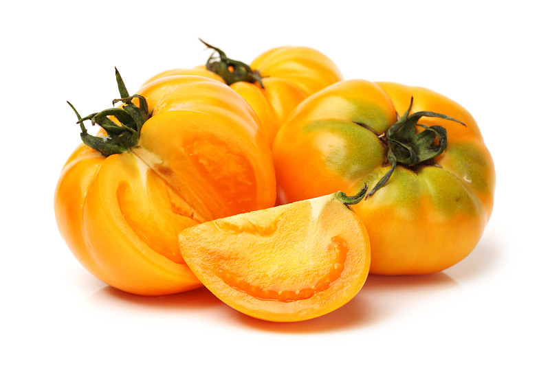 黄西红柿,白色背景,自制的,分离着色,水平画幅,无人,生食,西红柿,彩色图片,清新
