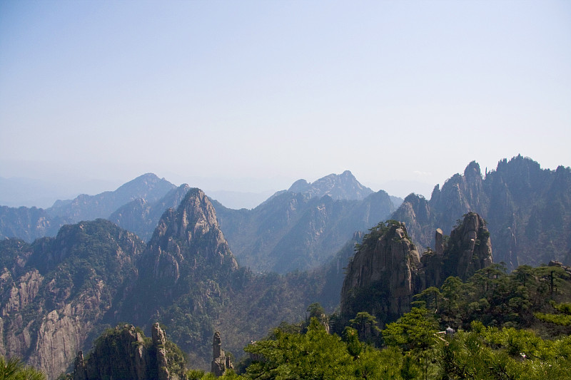 非凡的,风景,中国,黄色,2009年,,黄山,四月,戏剧性的景观,安徽省