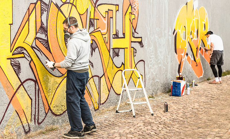 喷雾罐,街头艺术家,彩色图片,概念,人,城市生活,多色的,喷