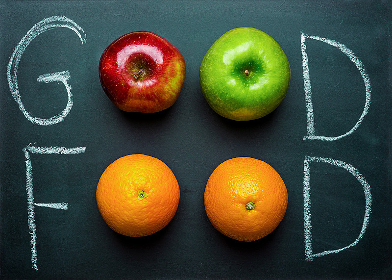 维生素,素食,苹果,橙子,健康食物,水果,文字,手,创造力