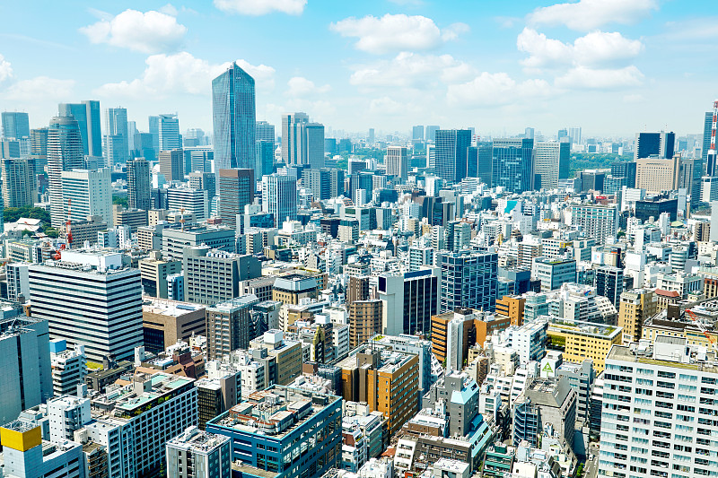 东京,地形,城市,天空,未来,水平画幅,高视角,云,无人,户外