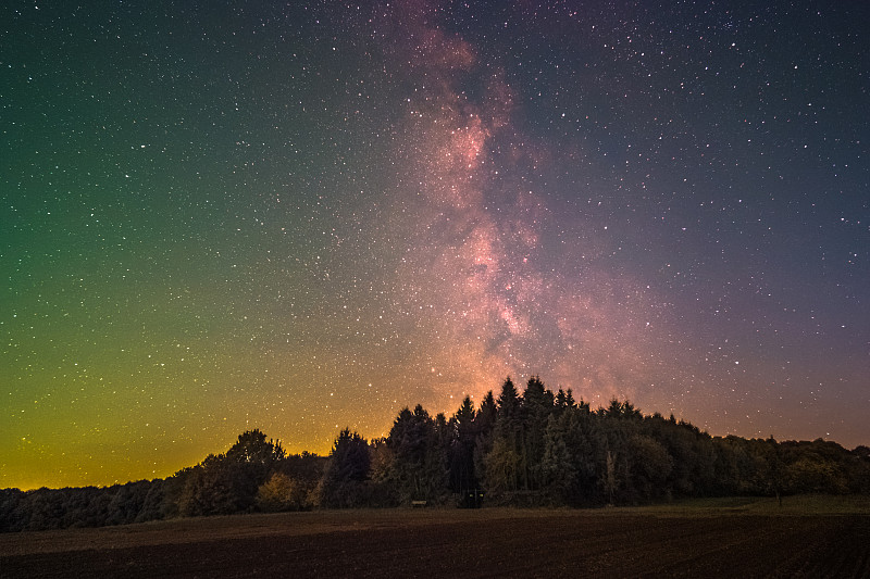 天空,莱茵兰-普法尔茨州,星系,水平画幅,云,星星,山,红外摄影,夜晚,无人