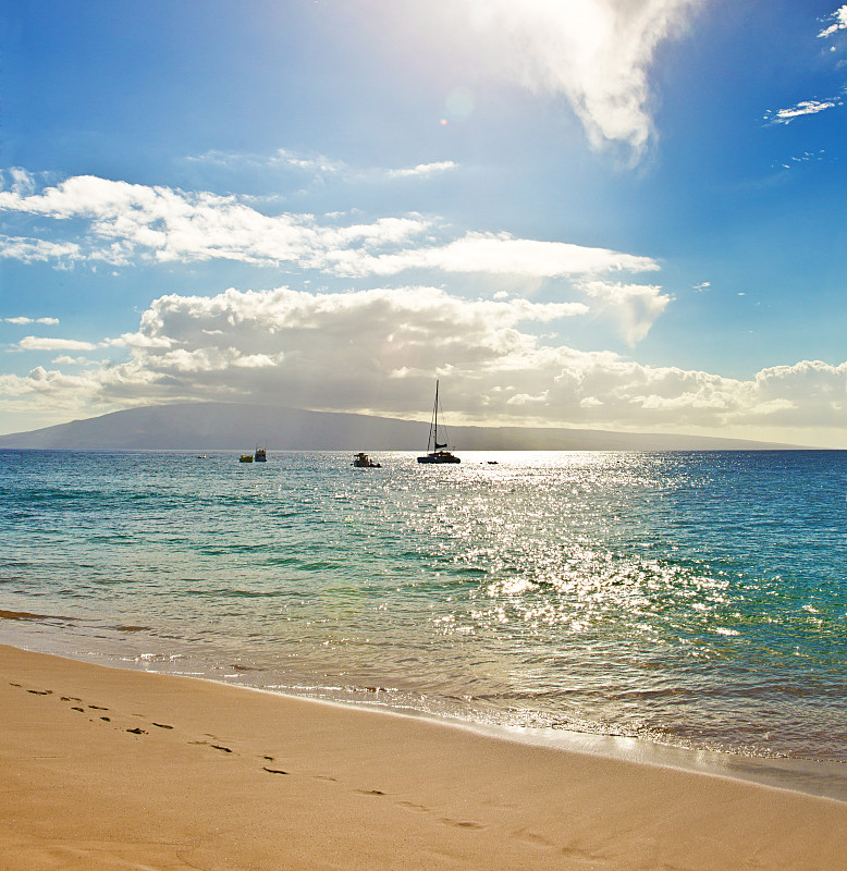夏威夷,毛伊岛,卡阿那帕里,垂直画幅,水,留白,沙子,无人,户外,海滩