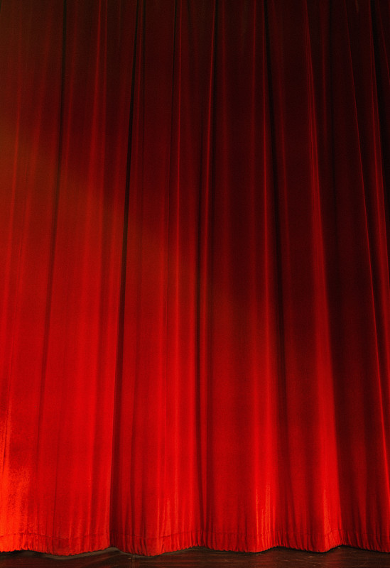 舞台,关闭的,窗帘,红松,垂直画幅,留白,打褶,折叠的,无人,幕布