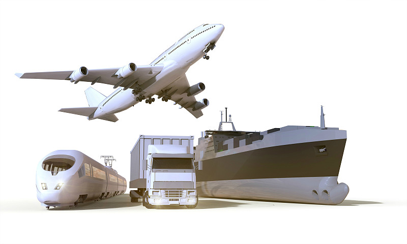 飞机,卡车,船,火车,背景,物流,天空,风,重的,水平画幅