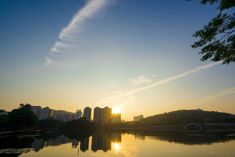 都市风景,西湖,徽州,水,天空,水平画幅,地形,建筑,夜晚,无人