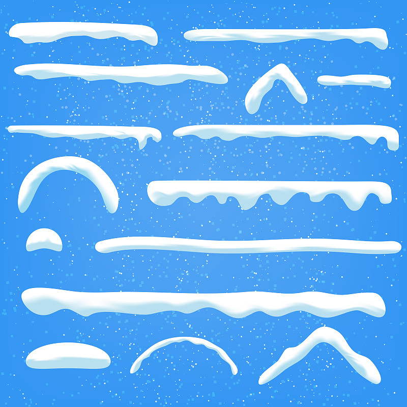 雪山,新的,边框,雪,无人,绘画插图,卡通,模板,冬天