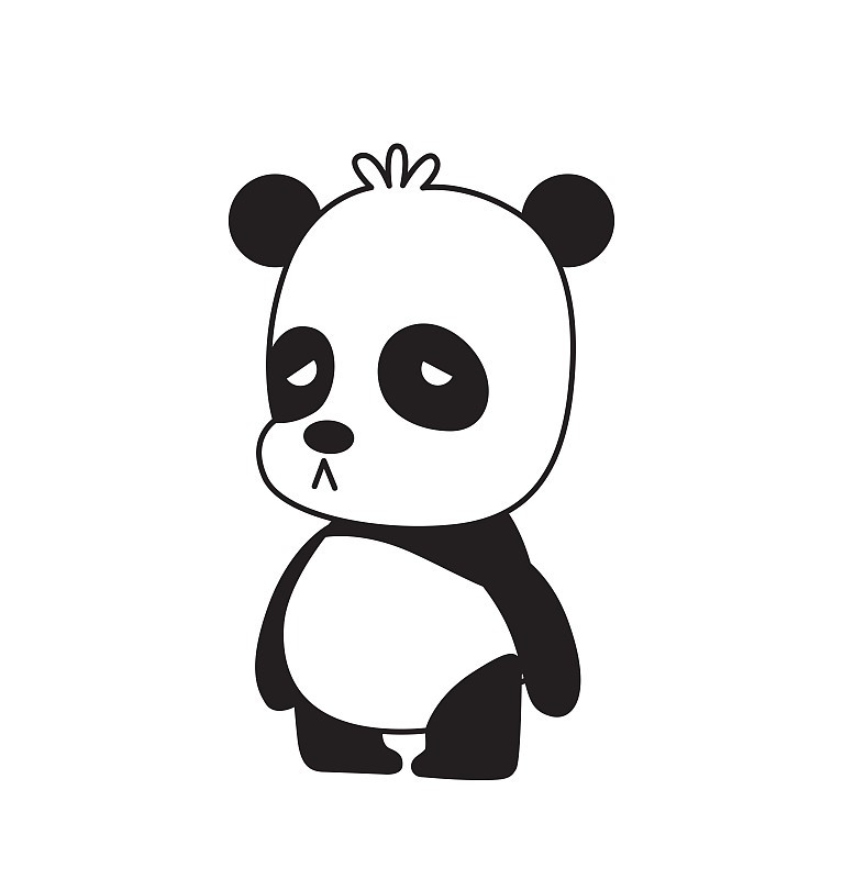 熊猫,小的,可爱的,悲哀,垂直画幅,艺术,绘画插图,符号,卡通,熊