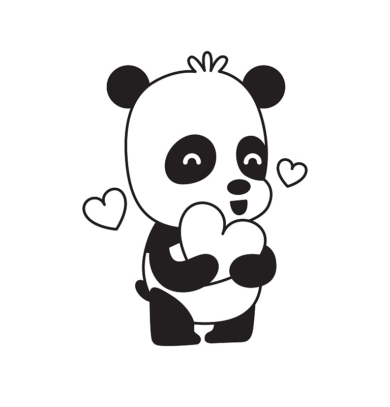 熊猫,小的,可爱的,心型,吉祥物,动物园,幼小动物,熊,竹,俄罗斯