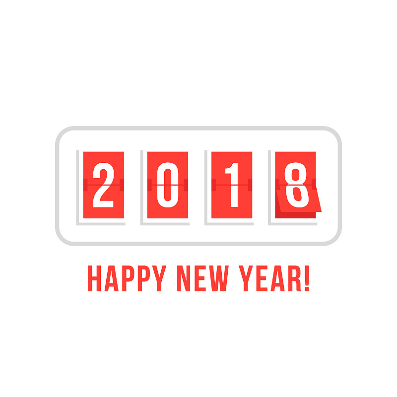 记分板,2018,新年前夕,贺卡,零售展示,新的,历日,绘画插图,秒表