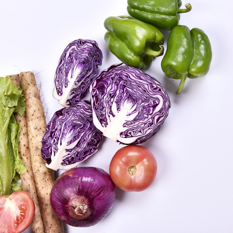 清新,蔬菜,留白,灯笼椒,素食,西红柿,食用菌,白色,彩色图片